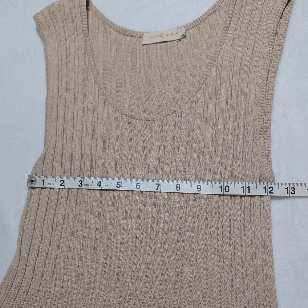 Tory Burch Sleeveless Knit Ribbed Sweater Dress Size Large